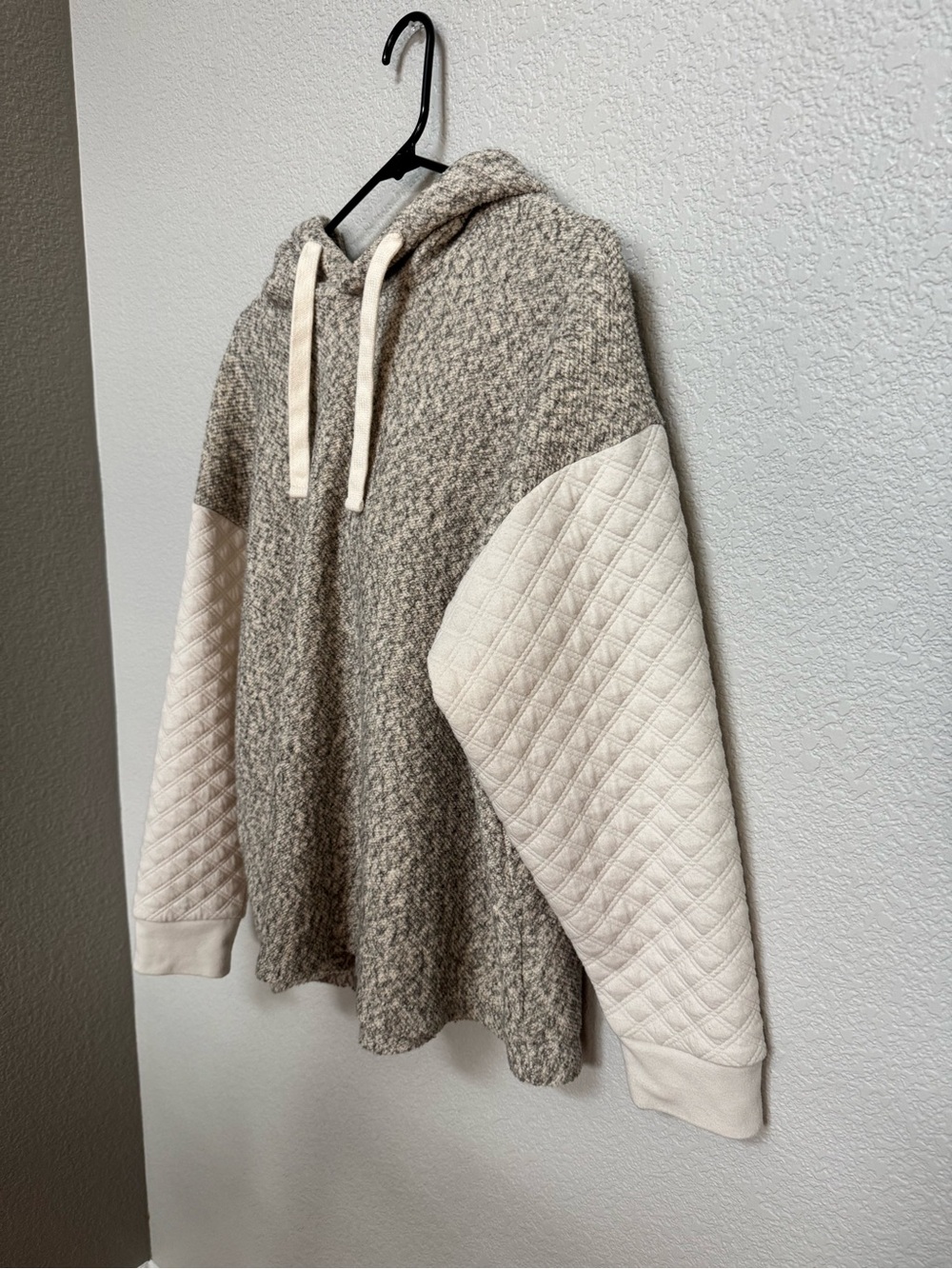 Madewell Cozy Cotton Quilted Sleeve Hoodie Women’s M Fall Layering